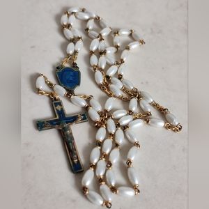 Vintage Enamel and Pearls Rosaries